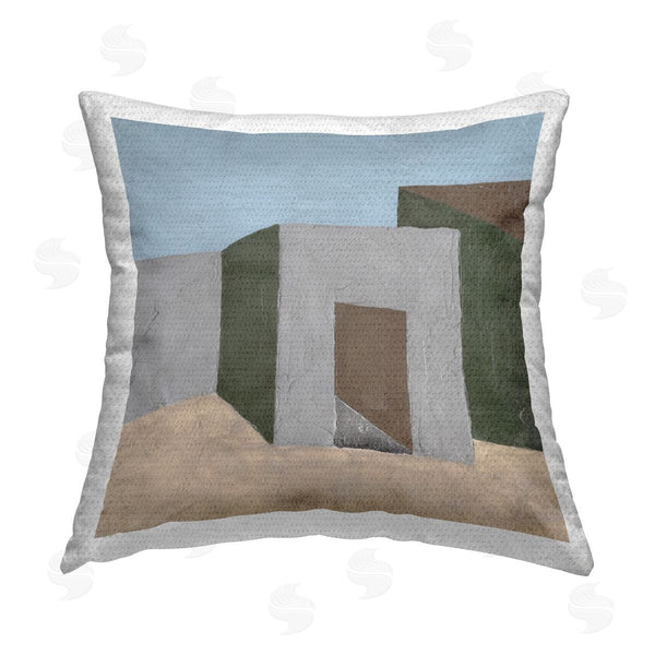 Stupell Industries Michael Willett | Geometric Desert House Printed Throw Pillow