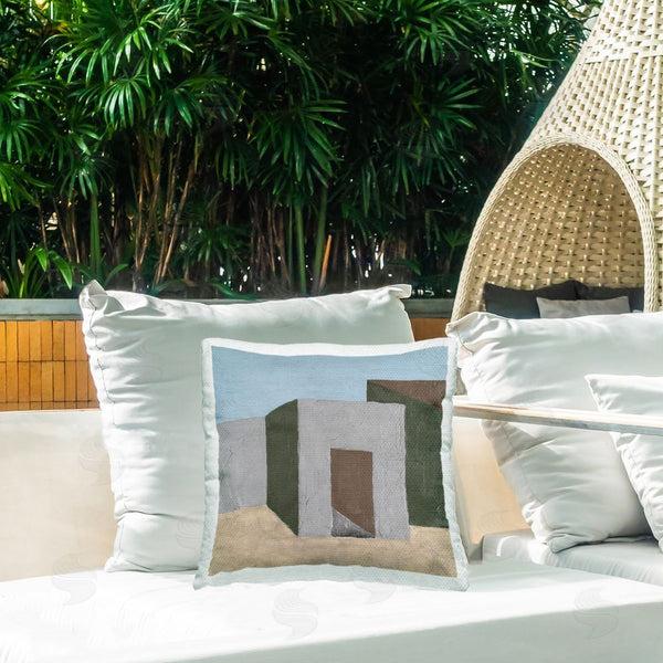 Stupell Industries Michael Willett | Geometric Desert House Printed Throw Pillow