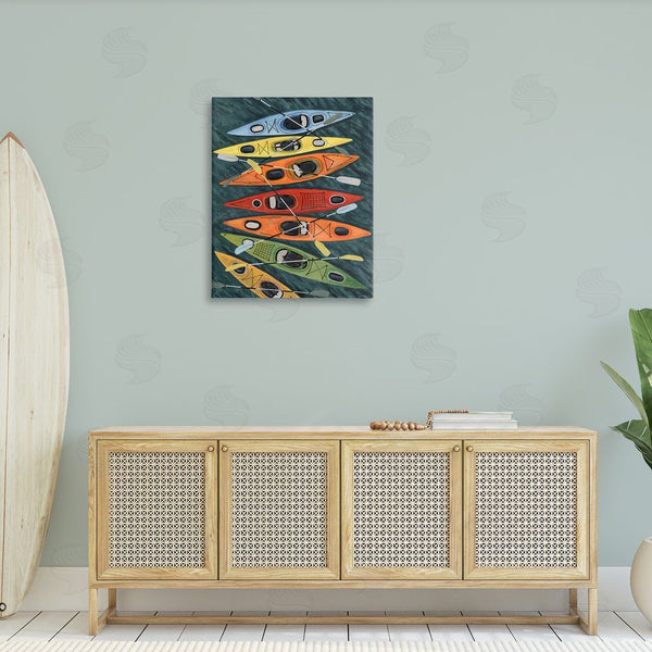 Stupell Industries Michael Willett | Rainbow Hue Kayaks Wall Art