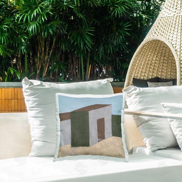 Stupell Industries Michael Willett | Rustic Desert Building Printed Throw Pillow