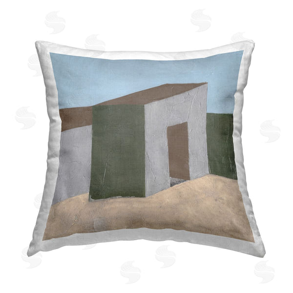 stupell industries Michael Willett | Rustic Desert Building Printed Throw Pillow