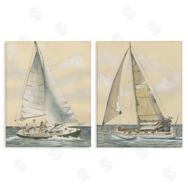 stupell industries Michael Willett | Sailboat Crew At Sea Wall Art