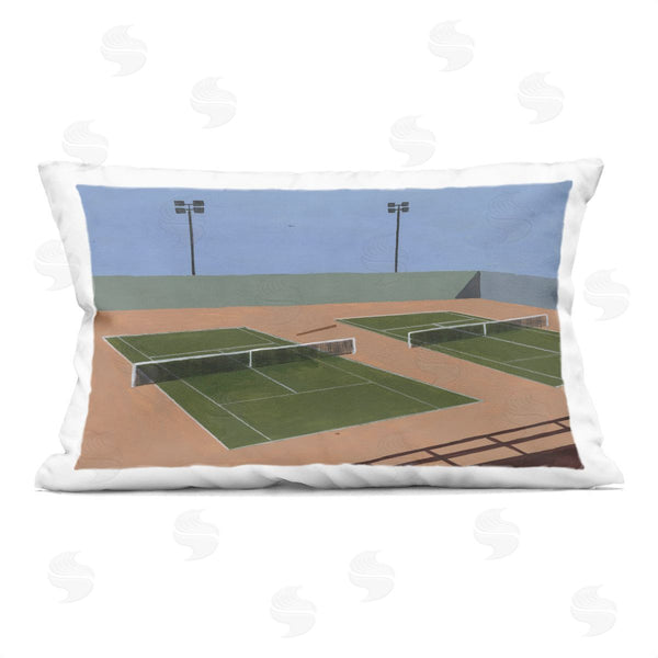 stupell industries Michael Willett | Tennis Court Landscape Printed Throw Pillow