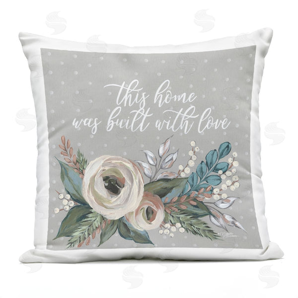 Stupell Industries Michele Norman | Built With Love Sentimental Family Quote Florals Printed Throw Pillow