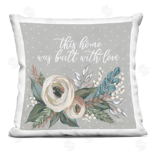stupell industries Michele Norman | Built With Love Sentimental Family Quote Florals Printed Throw Pillow