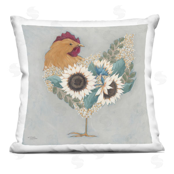 stupell industries Michele Norman | Farmhouse Chicken & Sunflowers Printed Throw Pillow