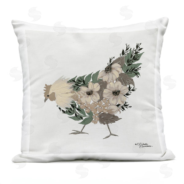 Stupell Industries Michele Norman | Floral Blossom Chicken Printed Throw Pillow