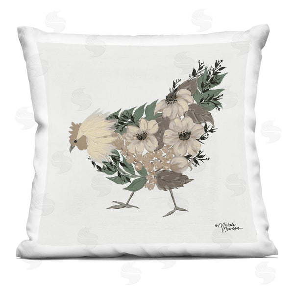 stupell industries Michele Norman | Floral Blossom Chicken Printed Throw Pillow