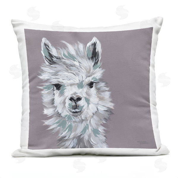 Stupell Industries Michele Norman | Fluffy Farm Llama Breezy Wise Gaze Printed Throw Pillow