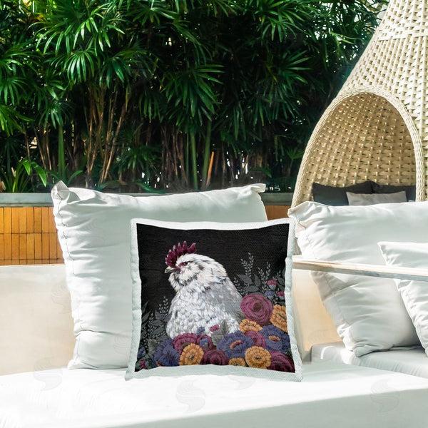 Stupell Industries Michele Norman | Hen With Flowers Printed Throw Pillow