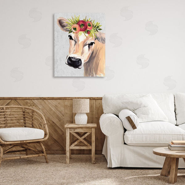 Stupell Industries Michele Norman | Jersey Cow With Floral Crown Wall Art