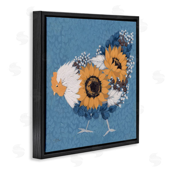 Stupell Industries Michele Norman | Pecking Farm Chicken Floral Blossom Arrangement Bouquet Wall Art