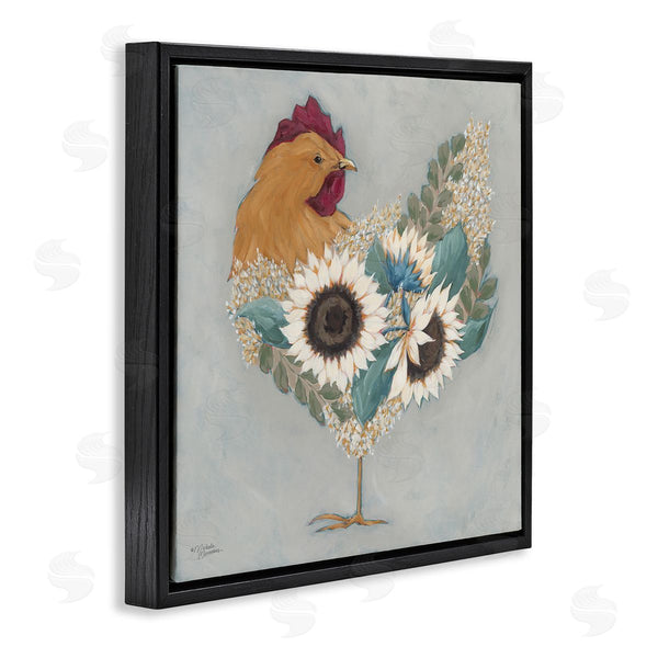 Stupell Industries Michele Norman | Rooster With Layered Floral Blossoms