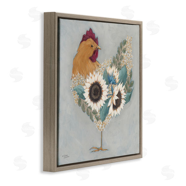 Stupell Industries Michele Norman | Rooster With Layered Floral Blossoms