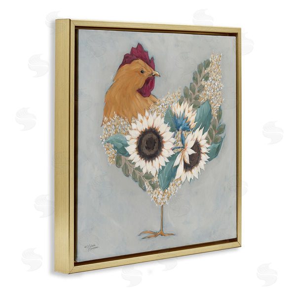 Stupell Industries Michele Norman | Rooster With Layered Floral Blossoms
