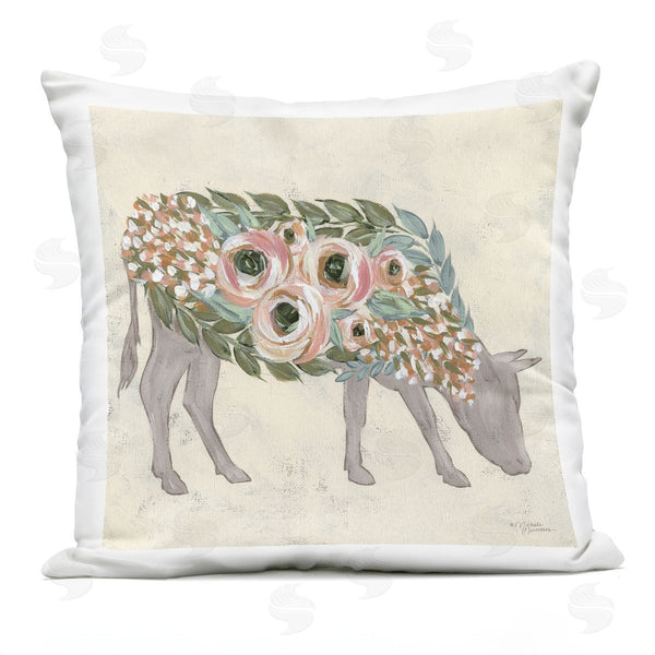 Stupell Industries Michele Norman | Rustic Horse Pink Green Floral Body Printed Throw Pillow