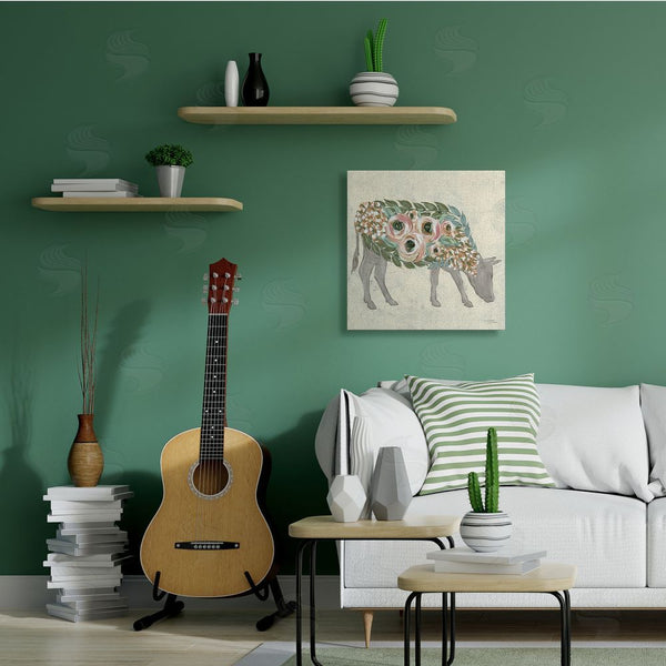 Stupell Industries Michele Norman | Rustic Horse Pink Green Floral Body Wall Art