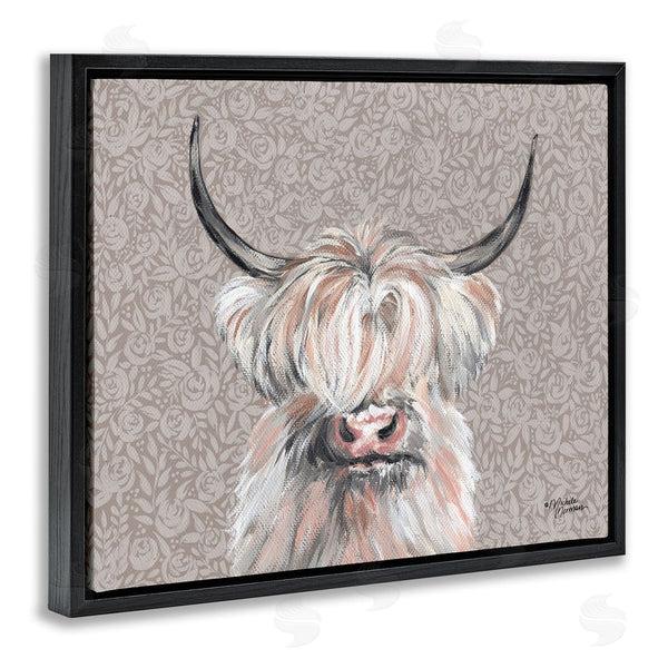 Stupell Industries Michele Norman | Shaggy Cattle Over Floral Pattern