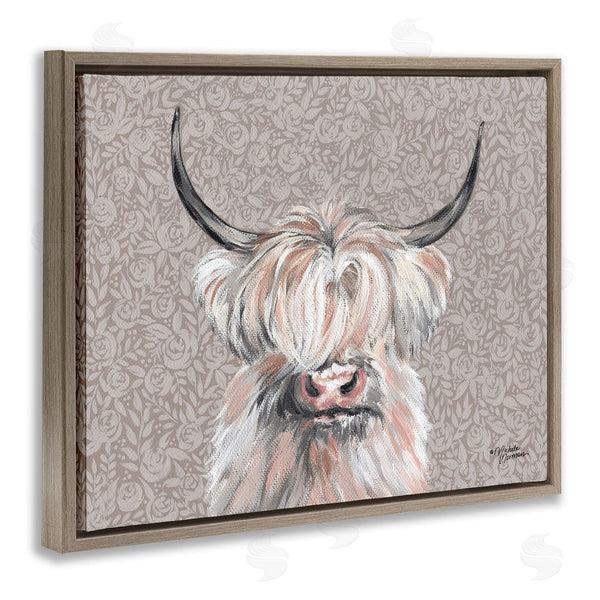 Stupell Industries Michele Norman | Shaggy Cattle Over Floral Pattern