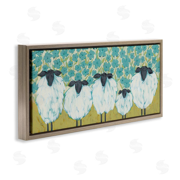 Stupell Industries Michele Norman | Sheep Family Blue Daisy Pattern Wall Art