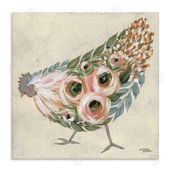 stupell industries Michele Norman | Vintage Chicken with Floral Body