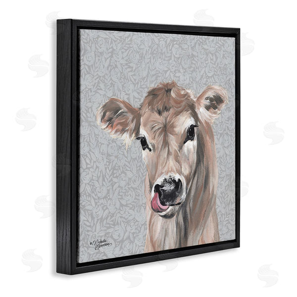 Stupell Industries Michele Norman | Young Calf Portrait On Floral