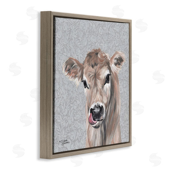 Stupell Industries Michele Norman | Young Calf Portrait On Floral