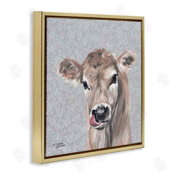 Stupell Industries Michele Norman | Young Calf Portrait On Floral