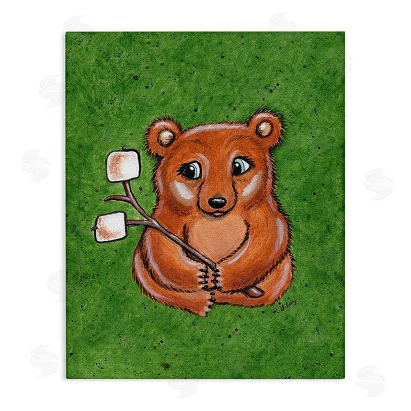 stupell industries Michelle Gilsey | Bear with S'mores Wall Art