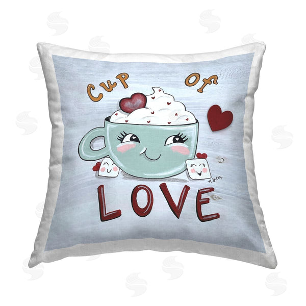 stupell industries Michelle Gilsey | Cup Of Love Mug Printed Throw Pillow