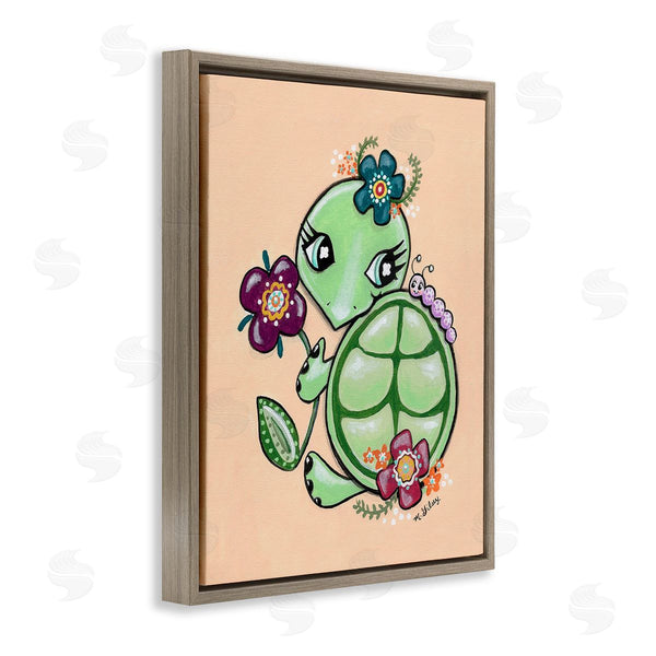 Stupell Industries Michelle Gilsey | Floral Blossom Turtle Wall Art