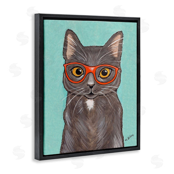 Stupell Industries Michelle Gilsey | Hipster Cat Red Glasses Wall Art