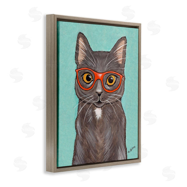 Stupell Industries Michelle Gilsey | Hipster Cat Red Glasses Wall Art