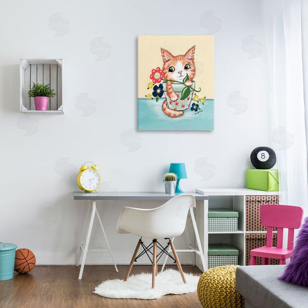 Stupell Industries Michelle Gilsey | Kitten In Flower Pot Wall Art