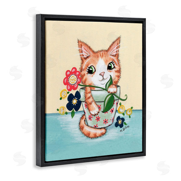 Stupell Industries Michelle Gilsey | Kitten In Flower Pot Wall Art