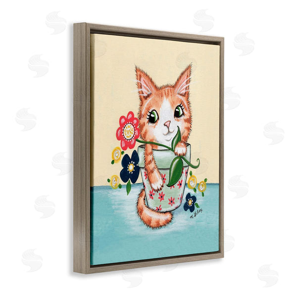Stupell Industries Michelle Gilsey | Kitten In Flower Pot Wall Art