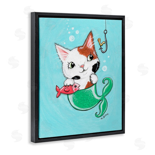 Stupell Industries Michelle Gilsey | Mermaid Cat With Fish Wall Art