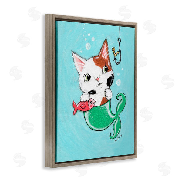 Stupell Industries Michelle Gilsey | Mermaid Cat With Fish Wall Art