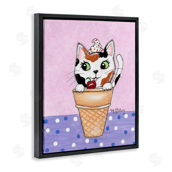 Stupell Industries Michelle Gilsey | Polka Dot Cat Sundae Wall Art