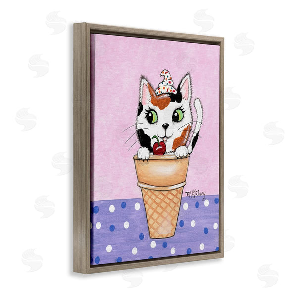 Stupell Industries Michelle Gilsey | Polka Dot Cat Sundae Wall Art