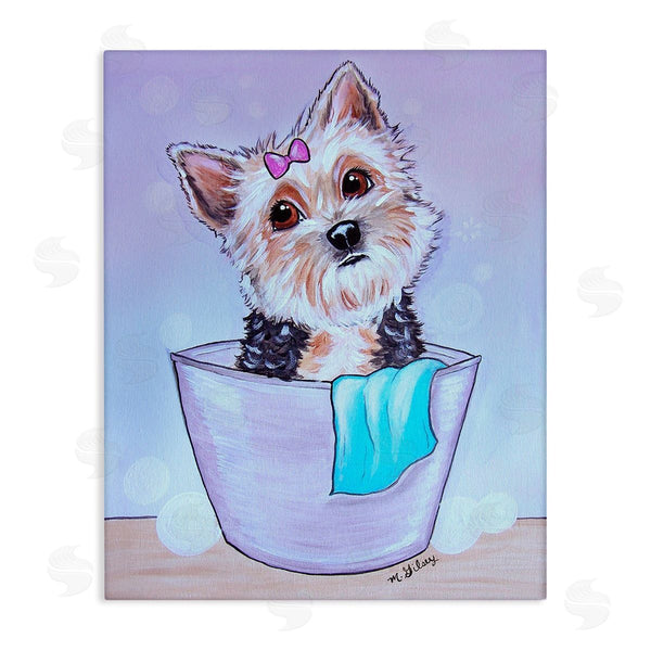 stupell industries Michelle Gilsey | Terrier with Soap Bubbles Wall Art