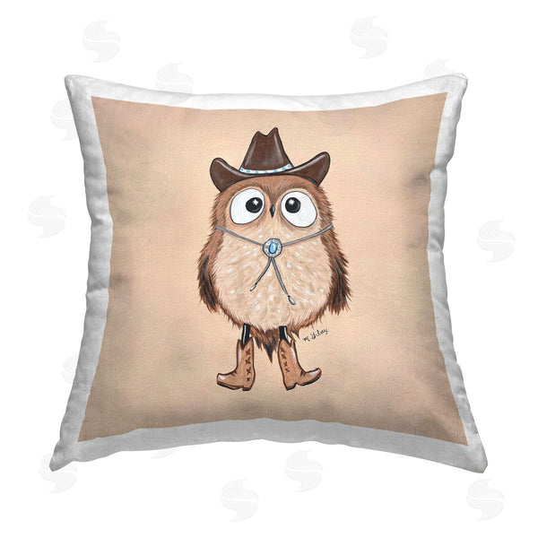 stupell industries Michelle Gilsey | Western Cowboy Owl Printed Throw Pillow