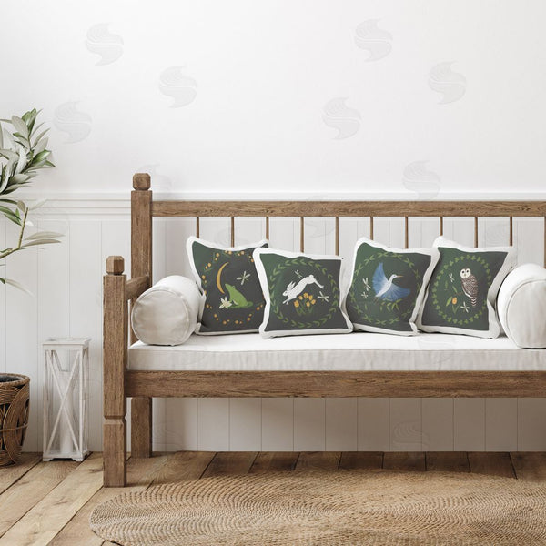 Stupell Industries Michelle Ingari Designs | Animals With Circular Wreaths Printed Throw Pillow Set