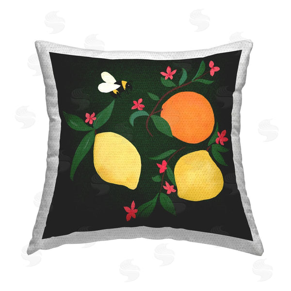 Stupell Industries Michelle Ingari Designs | Citrus & Bumble Bee Printed Throw Pillow