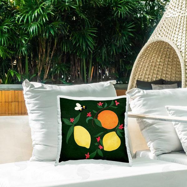 Stupell Industries Michelle Ingari Designs | Citrus & Bumble Bee Printed Throw Pillow