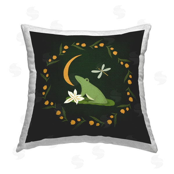 Stupell Industries Michelle Ingari Designs | Frog & Moon Garland Printed Throw Pillow