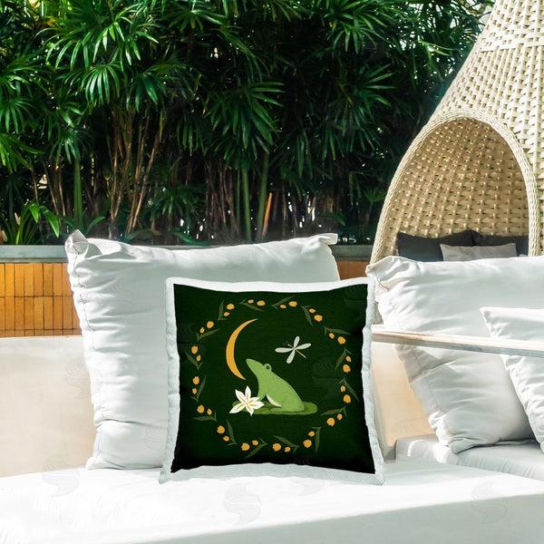 Stupell Industries Michelle Ingari Designs | Frog & Moon Garland Printed Throw Pillow
