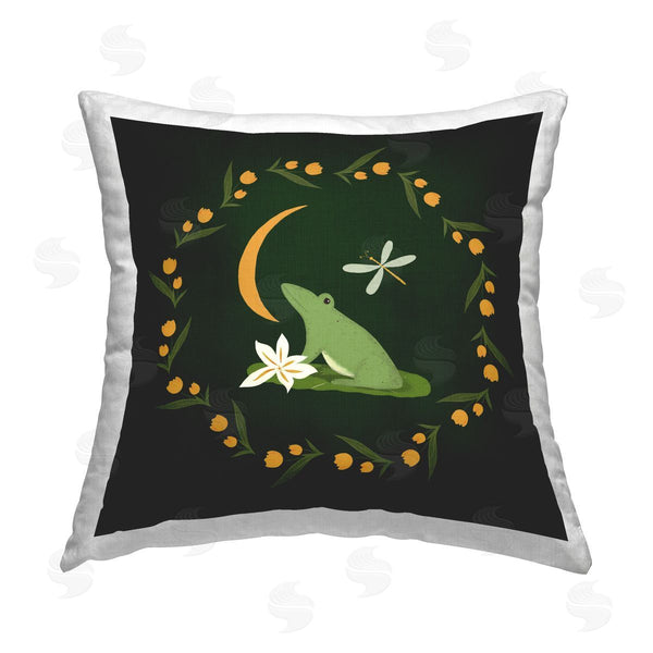 stupell industries Michelle Ingari Designs | Frog & Moon Garland Printed Throw Pillow