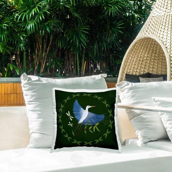 Stupell Industries Michelle Ingari Designs | Heron & Dragonflies Wreath Printed Throw Pillow