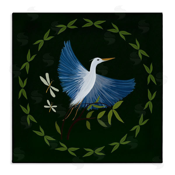 stupell industries Michelle Ingari Designs | Heron & Dragonflies Wreath